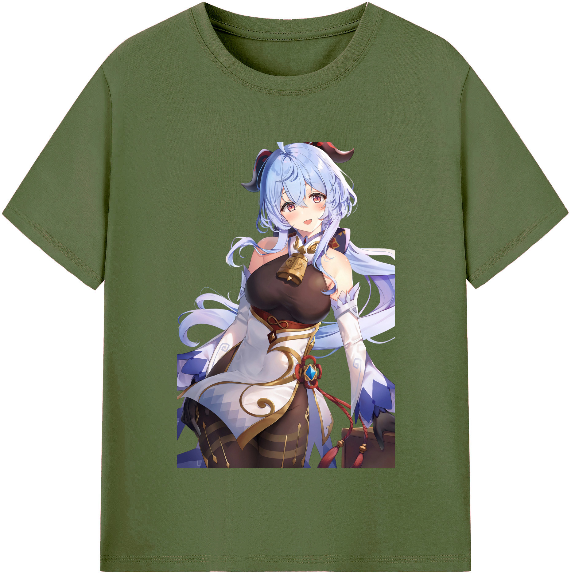 げんし神 甘雨 かんう genshin Ganyu 綿100％半袖Tシャツ（フロントプリント）